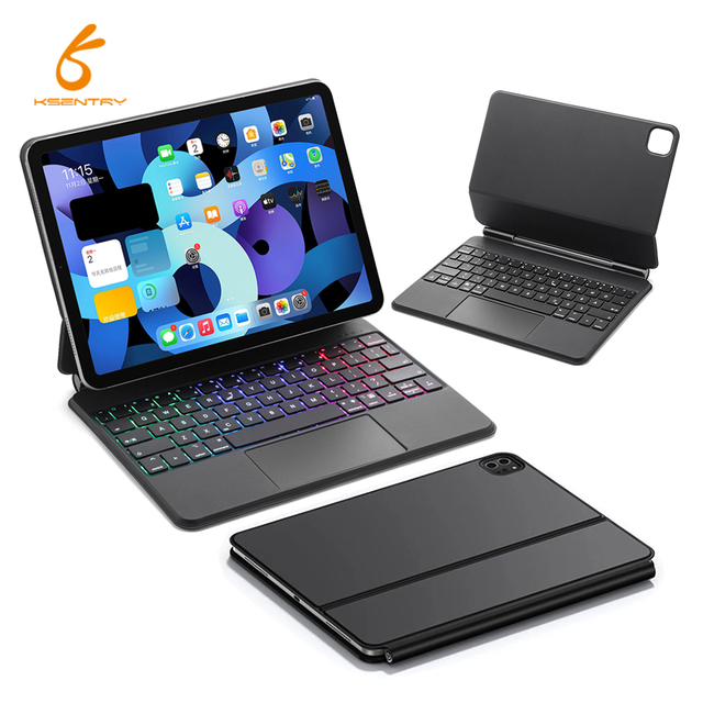 New Popular Wireless Magnetic RGB Backlit for 5.1 Tablet Keyboard Case for 2024 iPad Pro 11-Inch M2