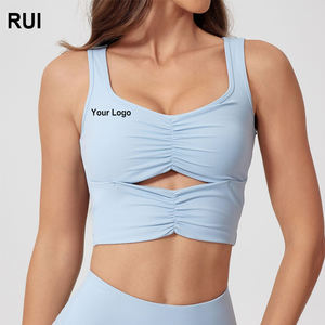 RUIQUWIN personnalisé femmes solide serré beauté dos Yoga soutien-gorge sans manches séchage rapide Gym Yoga femmes débardeurs - Product Image 1