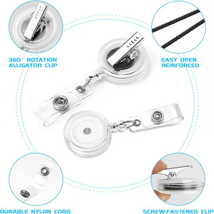 Cross-border semi-transparent rotating back <b>clip</b> easy-pull <b>buckle</b> stretchable badge roll easy-pull name tag ID card <b>buckle</b> in - Product Image 3