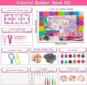Making Craft Kits Gift for Kids 40-Color Rubber <strong>Loom</strong> <strong>Bands</strong> Starter Kit Plastic DIY Bracelet Making Craft Kits Gift for Kids - Product Image 3