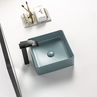 Lavabo de salle de bain en céramique émaillée cuite à haute température, style européen de luxe, couleur mate, en porcelaine, à poser sur comptoir