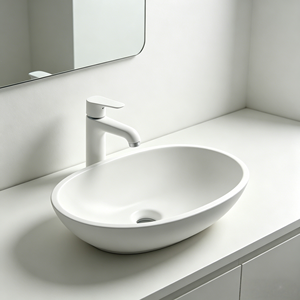 Nuevo Diseño Moderno de Lavabo de Piedra Sinterizada con Pedestal para Wudu, para Mezquita, Hotel, Baño, con Grifo Incluido - Product Image 3