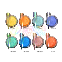 Poudre à ongles arc-en-ciel, Pigments chromés en vrac, Aurora, effet miroir, sirène, 1 boîte