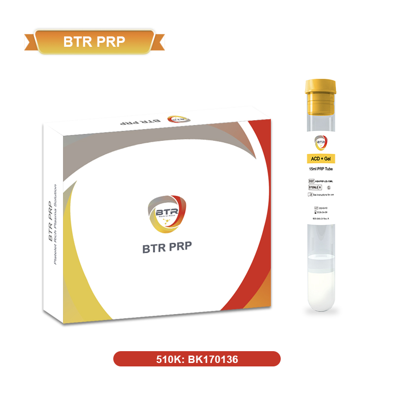 [Бесплатный образец] 510K Сертифицированный BTR 15 мл высококачественный PRP вакуумный тюбик для использования человеком с ACD-A антикоагулянтом