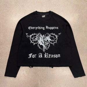 Maglietta <span class=keywords><strong>Termica</strong></span> in Cotone a Maglia Waffle Personalizzata a Maniche Lunghe 320 GSM Stampa DTG OEM ODM - Product Image 3