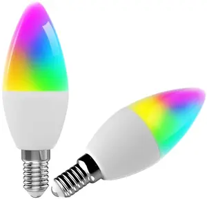 Hochwertige Tuya Smart E14 Kerzenlicht WIFI Tip Glühbirne Licht Alexa Google Voice Control Tuya