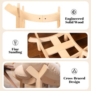 Erhöhtes Katzenbett aus Holz mit Kissen | Flauschiges Haustiersofa für Wohnungskatzen | Erhöhter Lounge-Sessel für Kätzchen, auch für Welpen geeignet - Product Image 6