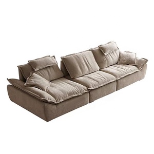 Sofá Seccional Ergonómico de Tela de <span class=keywords><strong>Lino</strong></span> con Respaldo Ajustable, Asiento Profundo, Sofá sin Estructura para Sala de Estar - Product Image 6
