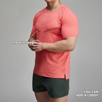 JIEJIN Vêtements de gym personnalisés T-shirt à manches courtes imprimé réfléchissant pour hommes Gym