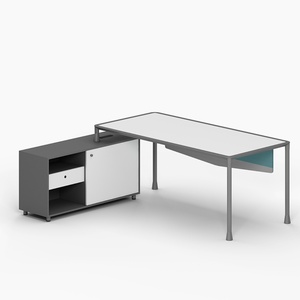 Modern Luxury Executive L-Shaped <b>Office</b> Desk Wooden <b>Table</b> With Iron Material for Home School or Hospital <b>Office</b> Furniture - Product Image 6