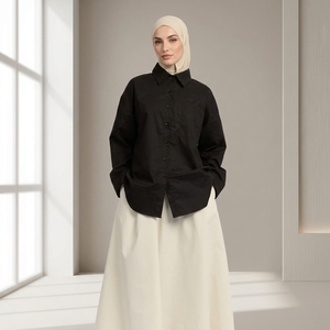 Willson Reiner Baumwollrock Täglicher Casual MAXI-ROCK mit Passenden Taschen Baumwollrock mit Besticktem Logo Neuerscheinung Muslimische <span class=keywords><strong>Outfits</strong></span> - Product Image 4
