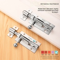 Loquet de porte anti-effraction perforé en acier inoxydable 304 à montage en surface, pêne de porte épaissi de style ancien pour portes