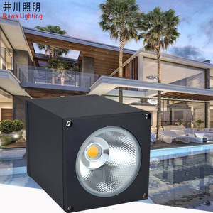 Ikawa Lighting – applique murale carrée en aluminium pour l'extérieur, lampe étanche à montage en surface pour cour et couloir - Product Image 1