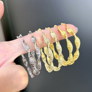 JXX Fashion, Nuevos Aretes de Aro Chapados en Oro de 14k/24k, Aretes Perforados, Accesorios para Mujer, Regalo de Joyería, Venta al Por Mayor - Product Image 2