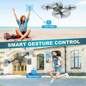 Foldable RC Quadcopter Drone with 1080P <b>Camera</b> for Beginners & Adults Voice <b>Control</b> Gesture Selfie Altitude Hold One Key Sta - Product Image 3