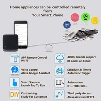 Remote Control IR WiFi/Zigbee Modern Glomarket dengan Sensor Suhu dan Kelembapan, Bahan PC, Mendukung Aplikasi Tuya, Alexa, dan Google