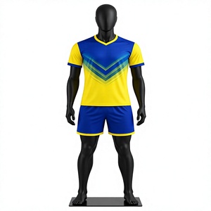 เสื้อฟุตบอลสั่งตัดเย็บพิเศษสำหรับผู้ใหญ่ ผ้าโพลีเอสเตอร์ 100% ระบายอากาศได้ดี แห้งเร็ว คอกลม แขนสั้น สำหรับทีม - Product Image 1