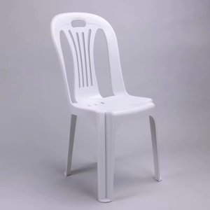 Açık gece pazarları için ucuz hafif taşınabilir beyaz istiflenebilir plastik yemek sandalyesi barbekü gıda tezgahları parkı kolsuz - Product Image 1