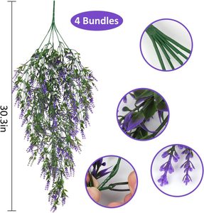 Cây giả treo trang trí bằng nhựa, màu vàng tím xanh, sống động như thật, dùng cho trang trí cửa hàng, nhà cửa trong nhà - Product Image 3