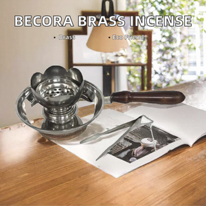 Eco-friendly Brass Summer Scent <b>Home</b> Fragrance Incense Tray Flower Cone Holder Ash Catcher Stick Diffuser Incense - Product Image 2