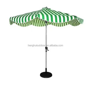 Sombrilla para exteriores HH, sombrilla de playa, rayas, jardín, patio, grande con logotipo imprimible, sombrilla publicitaria con azul y blanco - Product Image 3