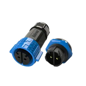 Jnicon M25 2pin 500V 50amp conector de iluminación de potencia impermeable enchufe de montaje en panel enchufe de 2 pines conector de Cable eléctrico