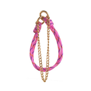 TG-2686 Topgoods Porte-clés tendance en acier inoxydable plaqué or, breloque de sac, pendentif DIY, bijou en corde tressée colorée - Product Image 6