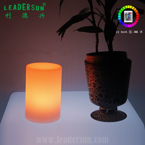 <span class=keywords><strong>Lampe</strong></span> de table cylindrique <span class=keywords><strong>LED</strong></span> rechargeable moderne à piles pour magasin, café, 16 couleurs RVB, télécommande - Product Image 2