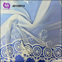 Tissu jacquard transparent en polyester 100 % respirant et léger, broderie macramé, 110 g/m², pour salon (vente en gros)