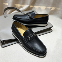 Mocassins hybrides légers pour hommes, semelle épaisse, cuir véritable, décontractés et formels, bout carré, antidérapants, à enfiler, noirs