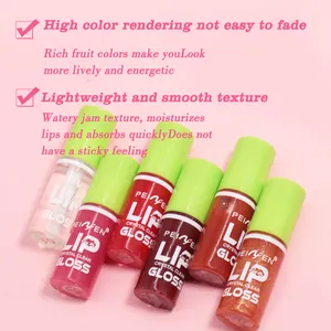 PNF Green Lip Glaze Set Wholesale Lip Gloss Lip Gloss Lipstick Mirror Water Mist Nonstick Cup Lipgloss Foreign Trade