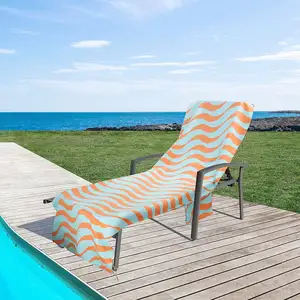 Individuelles Design bedrucktes Strandtuch Mikrofaser-Lounge-Stuhlbezug mit eigenem Logo