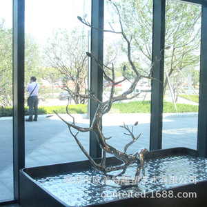 Stainless Steel <b>Tree</b> Sculpture 1150*550*1650MM Handmade <b>Outdoor</b> Floor Mount Irregular Shape Plants Decor - Product Image 2