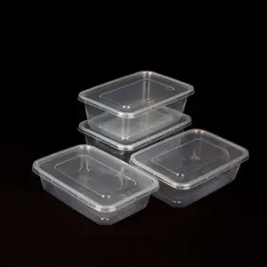 Venta de contenedores transparentes para preparación de comidas, contenedores de comida herméticos de plástico Pp personalizados con logotipo
