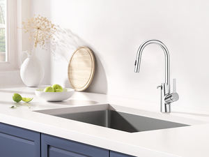 <span class=keywords><strong>Robinet</strong></span> de <span class=keywords><strong>cuisine</strong></span> professionnel en acier inoxydable 2-en-1 avec mitigeur à savon intégré, cartouche céramique, design contemporain - Product Image 5