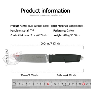 มีดพับสแตนเลสสำหรับตั้งแคมป์ Nirvana L ด้ามจับ TPR ยาว 200 มม. รับประกัน 1 ปี - มีดพกพา EDC DIY รับผลิตแบบ OEM/ODM - Product Image 2