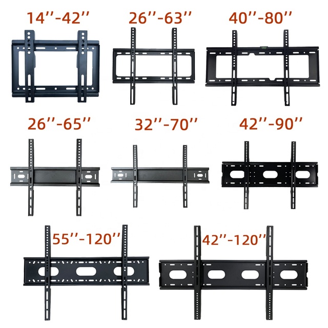 Universal Steel Wall Mount TV Bracket for 14"-42" Flat Screen LCD/LED TVs with 55 Lbs Capacity