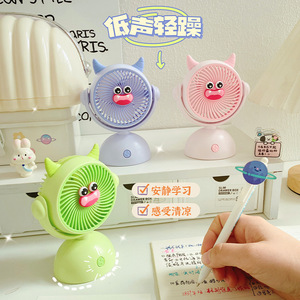 2024 nuevo Mini ventilador portátil de escritorio recargable por USB diseño de monstruos juguete de verano para interiores y exteriores un ventilador de refrigeración de aire plegable - Product Image 2