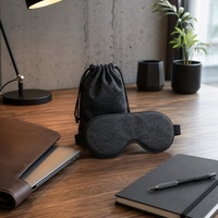 Individuelles Logo Bambusfaser Schlafmaske Großhandel Werbegeschenk Reise-Augenmasken-Set mit Kordelzugbeutel Günstig OEM