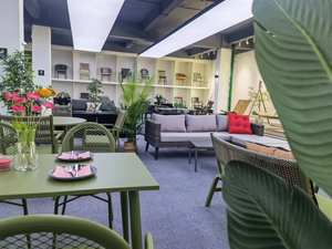 Mesa de <span class=keywords><strong>Bar</strong></span> de Metal de Estilo Moderno, Mesas Altas de Restaurante, Mesa de Jardín Impermeable - Product Image 6