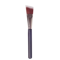 Nouvelle brosse à fond de teint ultra-fine et élargie à angle droit pour le visage, en fibres artificielles, manche en bois, ne retient pas le fond de teint liquide