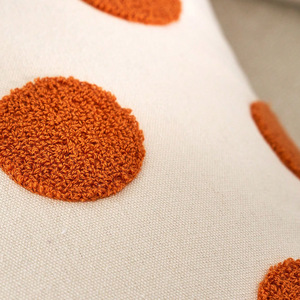 Stylish Modern Simplicity <strong>Polka</strong> <strong>Dots</strong> Tufted <strong>Cushion</strong> Cover Living Room Bedroom Office Decorative Embroidery Pillow Case 45x45cm