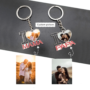 Llavero Creativo con Forma de Corazón de Aleación para Fotos Digitales - Regalo de Moda para Cumpleaños, Día del Padre y Día de la Madre - Product Image 1