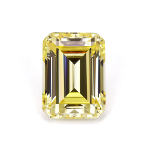 Pronto Stock gemme sintetiche a forma ottagonale taglio <span class=keywords><strong>smeraldo</strong></span> CZ gemma allentata 5a grado giallo zirconi - Product Image 2