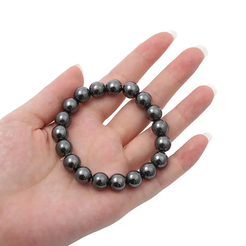 Vente en gros de bracelet en forme de cube en hématite Bracelet en pierre hématite noire pour énergie de guérison