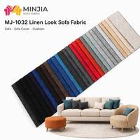 Tissu d'ameublement aspect lin, poids moyen, 100 % polyester, matériaux tissés de haute qualité pour chaises, disponible en gros pour le textile d'ameublement