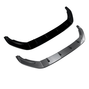 Amp-Z Front Bumper Lip <b>Splitter</b> For Volkswagen Golf Mk7 Standard 2013-2016 Piano Black Carbon Fiber Texture Matte Finish - Product Image 5