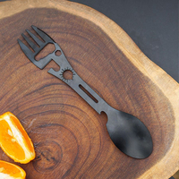Hongrui vente acier inoxydable Spork Multitool Design moderne cuillère couteau fourchette tous les jours transporter survie Camping randonnée Bushcraft