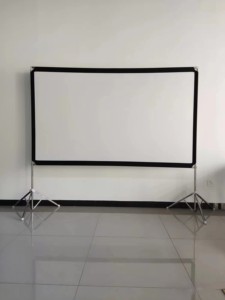 Pantalla de Proyección para Cine al Aire Libre de 100 Pulgadas, Pantalla de Proyección Plegable Rápida de Color Blanco Mate con Soporte - Product Image 2