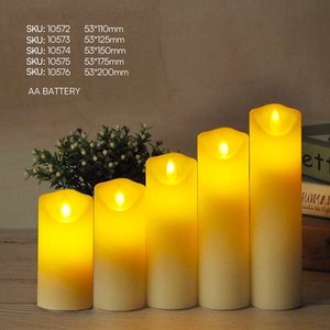 Candela LED da Tavolo a Batteria AA 53*150mm, Candela a Colonna Senza Fiamma con Telecomando SKU-10574 per Decorazioni Casa ed Esterni, Realizzata in Cera - Product Image 3